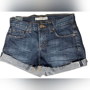 💙Nwt Womens J BRAND Scorpio Cut Off Denim Premium Dark Wash Jean Shorts Size 25